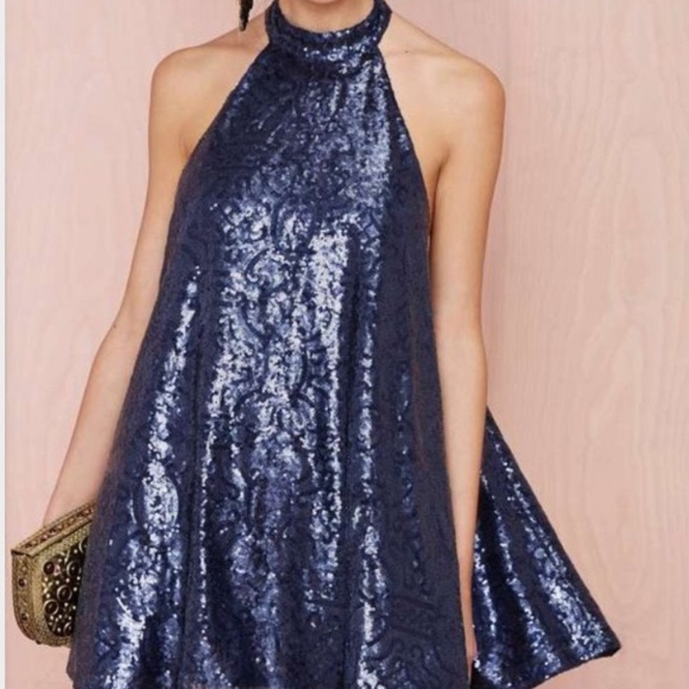 Navy Sequin Dress